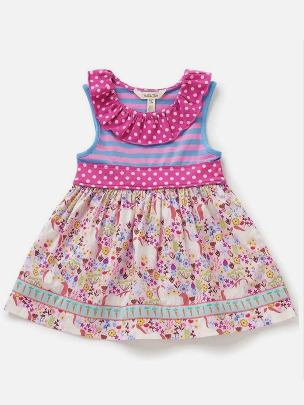 Matilda Jane Field Trip Unicorn Tunic Top Girls Size 14 Tween Pink Blue